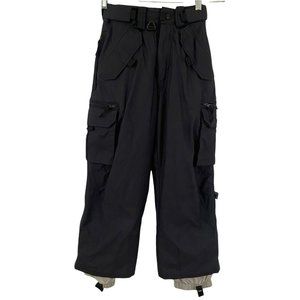 E408‎ Unisex Snowboard Ski Pants Youth XS Black Snow Insulated Pants
